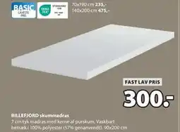 JYSK BILLEFJORD skummadras, DKK 300 tilbud