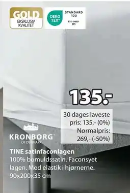 JYSK TINE satinfaconlagen, DKK 135 tilbud