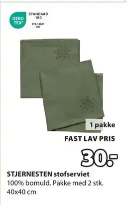 JYSK STJERNESTEN stofserviet, DKK 30 tilbud