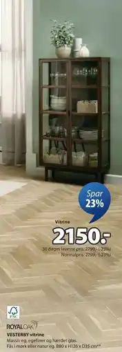 JYSK VESTERBY vitrine, DKK 2150 tilbud