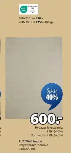 JYSK LUCERNE tæppe tilbud