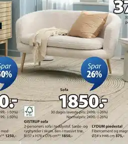 JYSK GISTRUP sofa, DKK 1850 tilbud