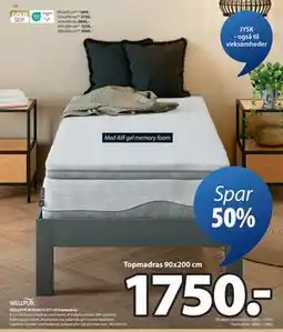 JYSK WELLPUR BOKSELVI GT110 topmadras, DKK 1750 tilbud