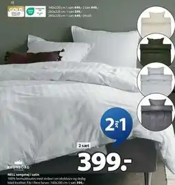 JYSK NELL sengetøj i satin, DKK 399 tilbud