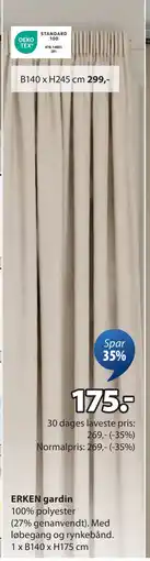 JYSK ERKEN gardin tilbud