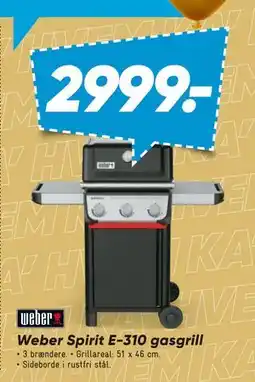 Bilka Weber Spirit E-310 gasgrill, DKK 2999 tilbud