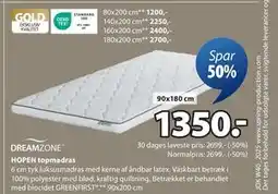 JYSK HOPEN topmadras, DKK 1350 tilbud