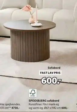 JYSK SPODSBJERG sofabord, DKK 600 tilbud