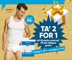 Bilka TA’ 2 FOR 1 på Olympia undertøj*, DKK 99 tilbud