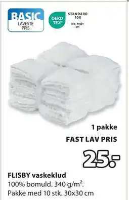 JYSK FLISBY vaskeklud, DKK 25 tilbud