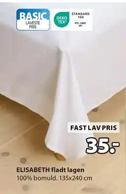JYSK ELISABETH fladt lagen, DKK 35 tilbud