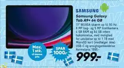 Bilka Samsung Galaxy Tab A9+ 64 GB, DKK 999 tilbud
