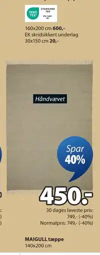 JYSK MAIGULL tæppe tilbud