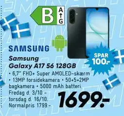 Bilka Samsung Galaxy A17 56 128GB, DKK 1699 tilbud