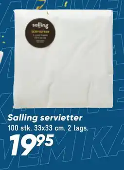 Bilka Salling servietter, DKK 19.95 tilbud