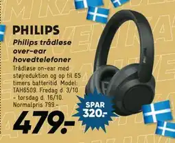 Bilka Philips trådløse over-ear hovedtelefoner, DKK 479 tilbud