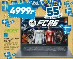 Bilka Acer 17,3” Full HD PC, DKK 4999 tilbud