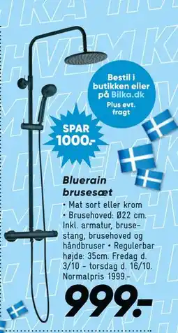 Bilka Bluerain brusesæt, DKK 999 tilbud