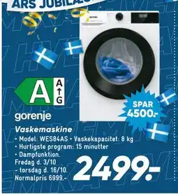 Bilka Vaskemaskine, DKK 2499 tilbud