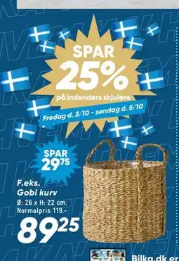 Bilka Gobi kurv, DKK 89.25 tilbud