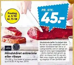 Bilka Håndskåret entrecote eller ribeye, DKK 45 tilbud