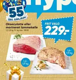 Bilka Okseculotte eller marineret lammekølle, DKK 229 tilbud