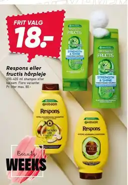 Bilka Respons eller fructis hårpleje, DKK 18 tilbud