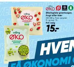 Bilka Økologiske grøntsager, frugt eller bær, DKK 15 tilbud