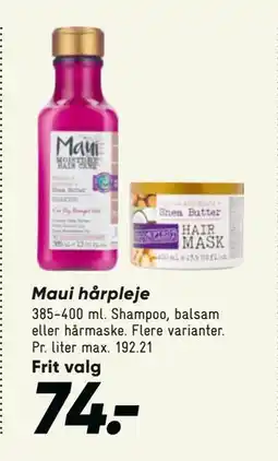 Bilka Maui hårpleje, DKK 74 tilbud