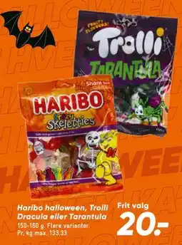 Bilka Haribo halloween, Trolli Dracula eller Tarantula, DKK 20 tilbud