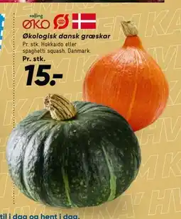 Bilka Økologisk dansk græskar, DKK 15 tilbud