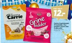 Bilka Castus frugtstænger, Grinebidder, Tiny people’s choice eller A date with, DKK 12 tilbud