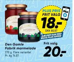 Bilka Den Gamle Fabrik marmelade, DKK 20, App-pris tilbud