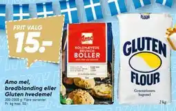 Bilka Amo mel, brødblanding eller Gluten hvedemel, DKK 15 tilbud