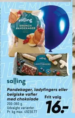 Bilka Pandekager, ladyfingers eller belgiske vafler med chokolade, DKK 16 tilbud