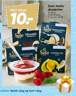 Bilka Solo Italia desserter, DKK 10 tilbud