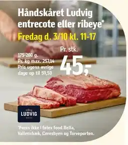 Føtex Håndskåret Ludvig entrecote eller ribeye, DKK 45 tilbud