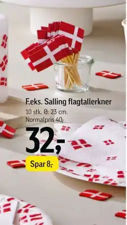 Føtex Salling flagtallerkner, DKK 32 tilbud