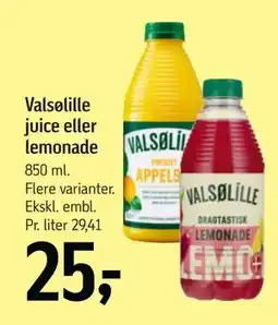 Føtex Valsølille juice eller lemonade, DKK 25 tilbud