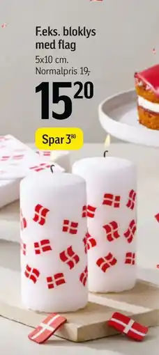Føtex bloklys med flag, DKK 15.2 tilbud