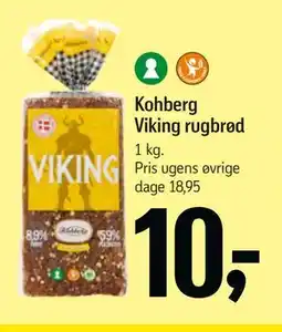 Føtex Kohberg Viking rugbrød, DKK 10 tilbud