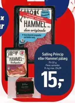 Føtex Salling Princip eller Hammel pålæg, DKK 15 tilbud