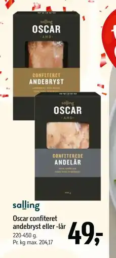 Føtex Oscar confiteret andebryst eller -lår, DKK 49 tilbud
