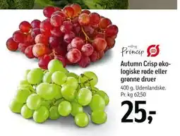 Føtex Autumn Crisp økologiske røde eller grønne druer, DKK 25 tilbud