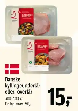 Føtex Danske kyllingeunderlår eller -overlår, DKK 15 tilbud