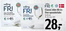Føtex Classic eller All-inOne opvasketabs, DKK 28 tilbud