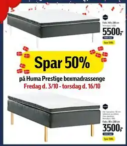 Føtex Spar 50% på Huma Prestige boxmadrassenge tilbud