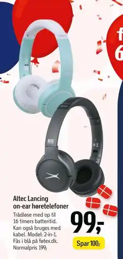Føtex Altec Lancing on-ear høretelefoner, DKK 99 tilbud