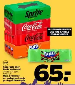 Netto Coca-Cola eller Fanta sodavand, DKK 65 tilbud