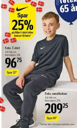 Føtex Spar 25% på Nike t-shirt eller bukser til børn tilbud